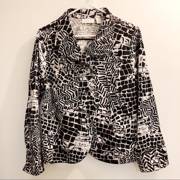 Chico’s Blazer Jacket neutrals, size 1 - Picture 1 of 8